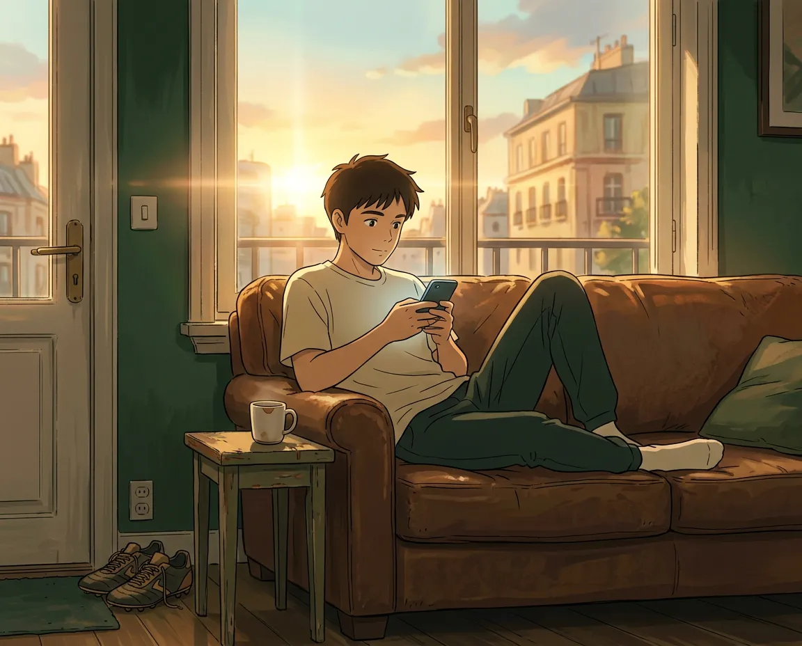 Browsing the app on the couch